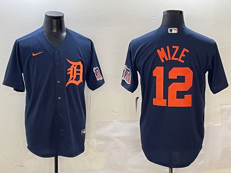 Men Detroit Tigers #12 Mize Drak Blue Game 2025 Nike MLB Jersey style 5